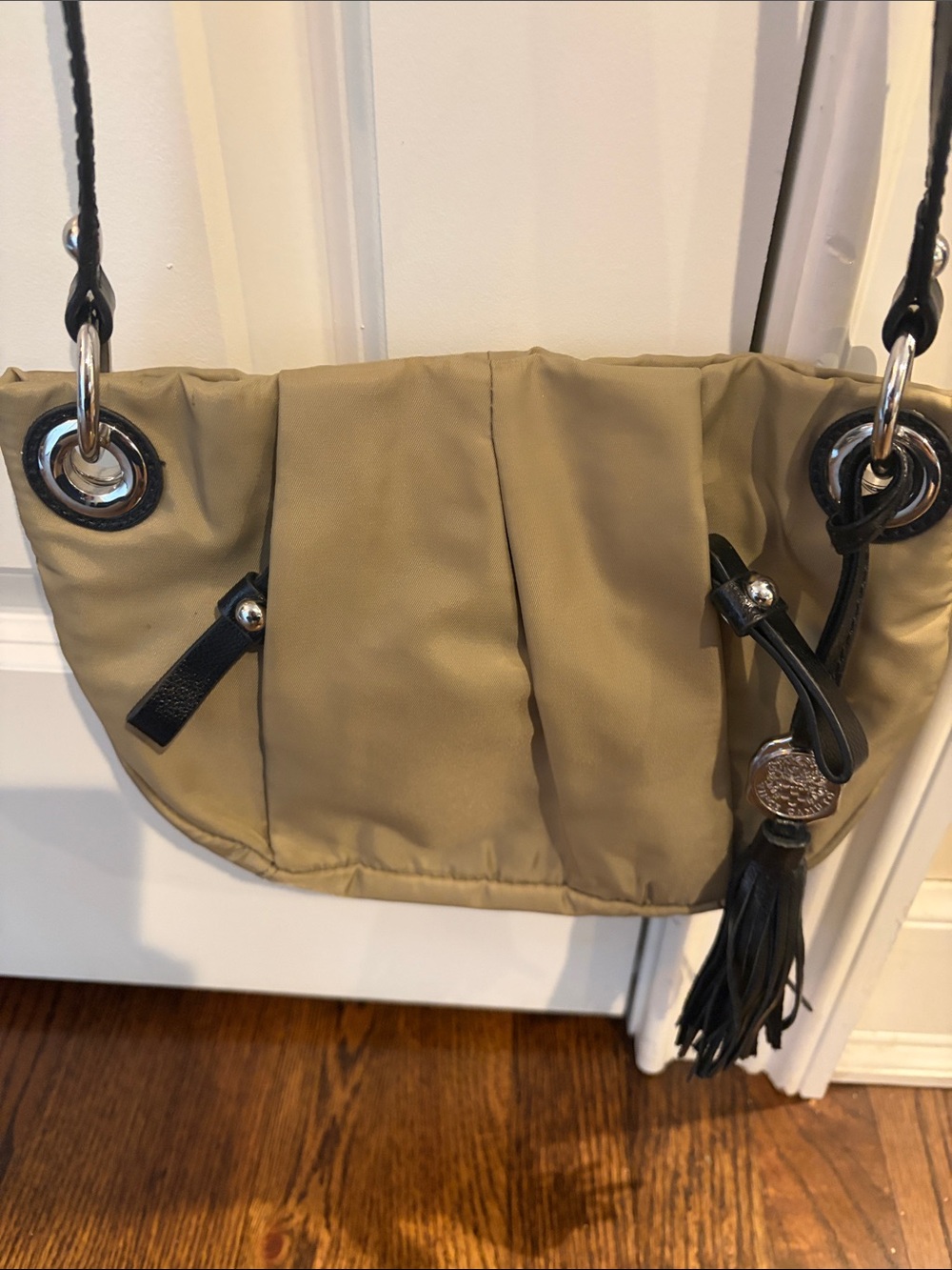 Vince Camuto Tan Crossbody with Black Trim and Tassel